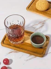 Japanisches Rosenholz rechteckiges Serviertablett, hitzebeständige Holzmaserung Platte, Brotbrett, Teetassen Halter