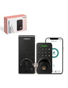 Redlemon 3-In-1 Outdoor Smart Lock: App, Password, Or Key - Black - View 1