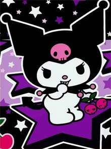 1张无框库洛米（Sanrio出品）海报，艺术品，家居装饰，易于悬挂，适合客厅、办公室和家居装饰，具有艺术价值，是房间装饰的完美选择。 - 彩色 - 查看 10