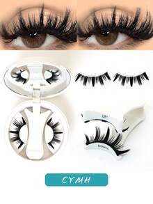 1 Pair/Set CC Curl Magnetic False Eyelashes Kit With Professional Tweezer, Reusable, No Glue Needed, Suitable For Lazy Ones, Natural Manga Lash Brush Design, 3D Volume Fake Lash Strips For Lovely Eye Lift Look, Suitable For Daily Wear, Work, Study, Travel, Party, Women's Gift, Women's Christmas Gift Strip Lashes,Lashes,Eyelashes,Fake Lashes