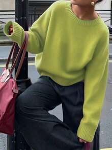 Vaiaye Christmas Women's Autumn Casual Knit Pullover Sweater