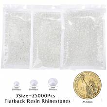 25000Pcs Transparent Rhinestones For Bedazzling Kit, 3-5mm Resin Flatback Rhinestones Bulk Bedazzle Gems Diamonds For Crafts DIY Shoes, Clothing{"Color_name":"Transparent"} - 透明的 - 查看 8