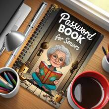 1-Piece Password Journal Notebook For Seniors - Secure Login Organizer With Elderly-Friendly Cover & Golden Key Symbols - Internet/Computer Password Keeper For Home & Office - Heartwarming Birthday/Christmas Gift For Grandma, Sister & Family - Back To School Essential, Senior Memory , Dementia Helper, Grandparent Gift Idea, Family Safety Tool