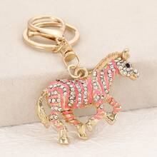 قلادة معدنية فاخرة على شكل حصان صغير، قلادة صغيرة مزينة بحجر الراين على شكل حيوان برج الحصان، مجوهرات أنيقة وجذابة من سبيكة الزنك، تميمة حقيبة خريفية، إكسسوارات السيارة، هدايا للمعلم والأصدقاء والأخوات - مقاس واحد يناسب الجميع - مشاهدة 11