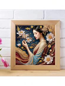 1 pezzo Set di pittura di diamanti asimmetrica vintage, pittura di diamanti 5D a forma speciale e con cristalli, set di ricamo di diamanti fai-da-te asimmetrico, decorazione murale domestica, artigianato, soggiorno, camera da letto, studio, corridoio, lavorazione creativa, senza cornice 30cm*30cm