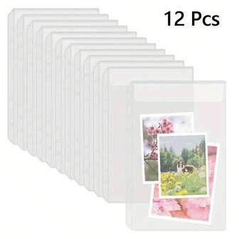 12pcs Transparent Plastic Loose Leaf Pockets, A5/A6 Size, 6-Ring, Zipperless Envelopes For Budgeting, Savings Challenge, Photo Organization - Clear Binder Inserts, Savings Challenge Pouches, Decorative Envelope Backs, Protective Pocket Covers,Savings Plan,Biweekly Savings Plan,10000 Savings Plan,Savings Strategy