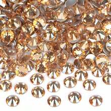 2880PCS Art Nail Rhinestones Non Hotfix Glue Fix Round Crystals Glass Flatback For DIY Jewelry Making With One Picking Pen (Ss10 2880pcs, Lt. Peach){"Color_name":"Lt.Peach","Size_name":"Ss102880pcs"} - Lt.Peachss102880件 - 查看 1