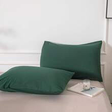 Ultra Soft 100% Cotton Solid Color Dusty Pink Queen Duvet Cover Set With Zipper Closure - 3 Pieces,  In 2025 - 綠色 - 查看 5