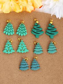 1/4pcs Christmas Tree Clay Cutter, Christmas Tree Pendant Clay Cutter, Christmas Clay Cutter, Fall Clay Cutters, Clay Earring Clay Tool, Polymer Clay Cutter For Jewelry Making - Clay Cutter - View 2