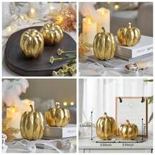 Artificial Pumpkins - Elegant Gold + Set Of 2 - View 1