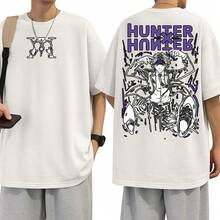Hunter X Anime Manga Chrollo Phantom Troupe T-Shirt Fantasy Geek Unisex Male Female 100% Cotton Top Premium Streetwear Launch Immediate Shipping Various Colors!! Plus Size - 白色 - 查看 1