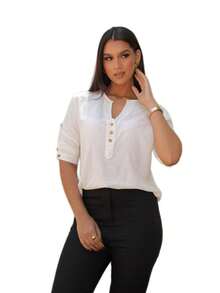 Women's Formal Shirt With 3/4 Sleeves - apagado - Ver 2