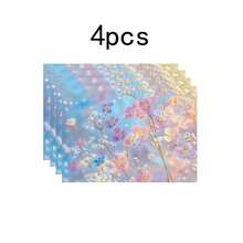 1set/1pc/4pcs/6pcs/100pcs Wildflower Printed Placemats, Heat-Insulating Placemats, Suitable For Home Decoration, Festival Dining, Kitchen And Party Decoration, Party Placemats, Can Be Given As Gifts