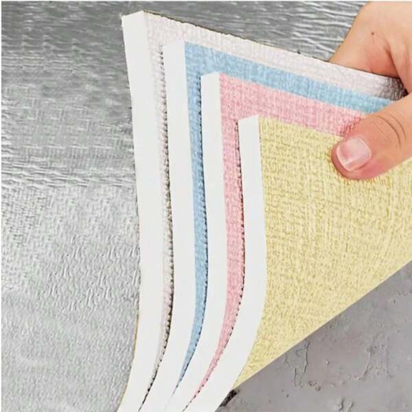 1 Roll 3D Foam Wallpaper Sticker, Self-Adhesive Thick Wall Panel, Textured Design, Home Decoration Wallpaper, Peelable And Stickable, Easy To Clean And Cut, Suitable For Living Room, Kitchen, Bedroom, Dormitory, Office Decoration.