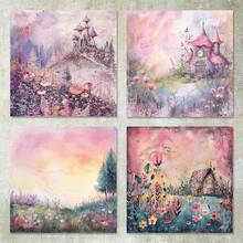 36 Sheets 6inch (Pink Dreamland Castle Background) Scrapbooking Paper, Suitable For Bullet Journal, Collage, Greeting Cards, Scrapbooks And Crafts - Mauve Purple - View 3