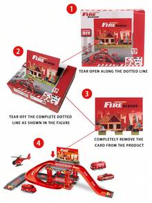 19PCS Boys Car Garage Toy With Police/Firefighter/Engineering/Dinosaur Theme Playset, Children Parking Lot Race Car Ramp Track Toy, Suitable For 3+ Year Old Boys Birthday, Holiday Gift,Toys Cars,The Race Car Baby Toy,Car Toys Baby - Blue - View 11