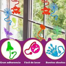 42 Pcs Juguetes Coloridos de manos pegajosas, Juguetes Squishy Formas de Halloween para Nios, Crneo Esqueleto Murcilago Fantasma Calabaza Estilos, Regalos para Halloween para Nios - inicial - Ver 8