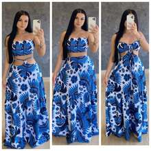 Printed Long Dress With Padded Summer 4 Ways To Wear - 新藍 - 查看 1