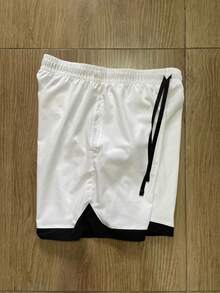 Men's Sporty Bermuda Shorts V-Cut Spring/Summer Regular Fit Drawstring Pocket Sports - màu đen - Xem 2