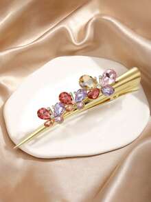 1pc Women's Luxury Rhinestone Butterfly Metal Alloy Hair Clip, Elegant Palace Style Zinc Alloy Hair Barrette Suitable For Daily Wear, Claw Clips