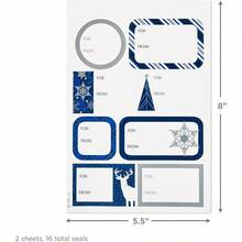 Hallmark Christmas Flat Wrapping Paper Sheets With Gift Tag Seals Snowflakes Deer Tartan Plaid Gift Wrap Paper 12 Sheets 16 Gift Tag Stickers For Holiday Parties  Winter Weddings