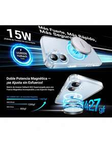 Funda protectora magnética transparente Classy para iPhone 16 Plus, estuche resistente, diseño minimalista, accesorios smartphone, protección premium transparente - transparente - Ver 4