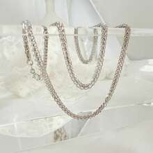 925银肖邦链项链，纯银粗链项链，男女皆宜，休闲毛衣链，锁骨链，纯银链