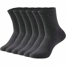 micsun 6 Pares Calcetines de Algodón Para Hombre, Calcetas Deportivos Duradero, Calcetines Suaves y Transpirables Para Casual y Aire Libre - Gris 6 - Ver 8