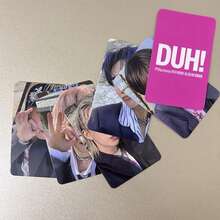 P1Harmony DUH 照片卡 - 双面印刷 K4 LOMO 卡，光面涂层，官方会员相册 - P1 Harmony 粉丝必备，KEEHO、THEO、JIUNG 收藏品 - （DUH！照片卡），生动的设计，高品质印刷，光面，Kpop 商品礼物 - 彩色 - 查看 3