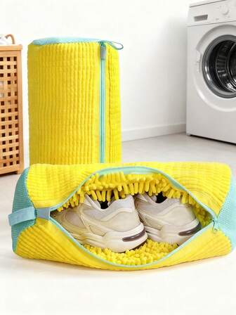 Shoe Washing Bag Suitable For Washing Machine, Anti-Deformation Laundry Bag For Washing Shoes, Lazy Magic Machine Washing Shoe Bag, Lazy Shoe Washing Bag, Cylindrical Washing Machine Polyester Laundry Bag, Shoe Protection Bag, A Must-Have For Students Washing Shoes During The School Season, Christmas Laundry Storage Bag