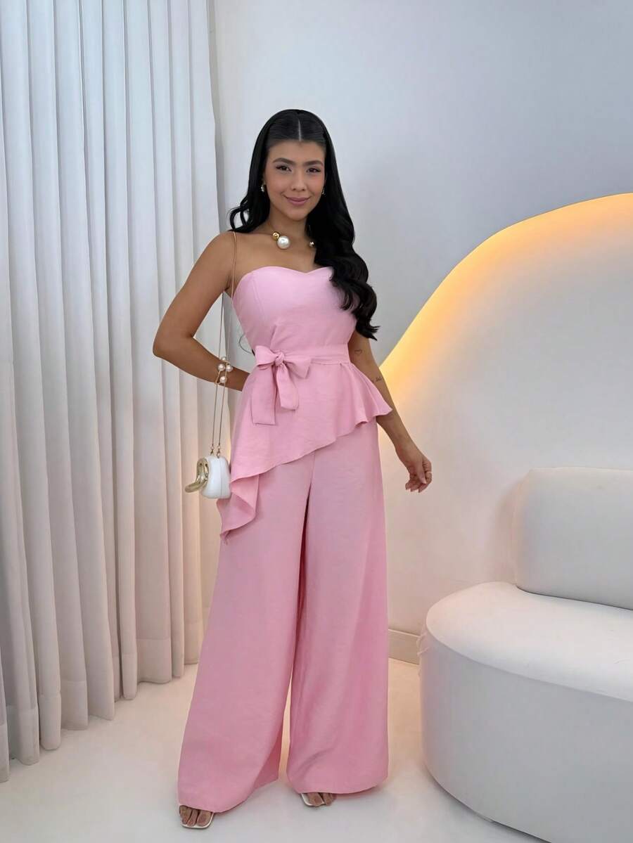 LONG TAILORED SET CHIC ELEGANT FOREIGN BLOGGER - Baby Pink - View 1