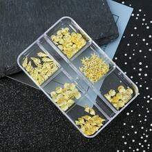 2Boxes Summer Steel Studs Metal Pearls Nail Gems Charms Gold Seashell Starfish Alloy Seahorse Nail Rhinestones For Acrylic Nail Art Summer Beach Theme Nail Supplies For Women Manicure 1{"Color_name":"Gold"} - 金色 - 查看 5