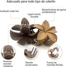 6 Piezas Pinzas para el Cabello para Mujer,Pinzas de Pelo de Flores y Mariposa,Multicolor Clips de Garra y Antideslizante para el Cabello (Color A) - ColorC - Ver 5