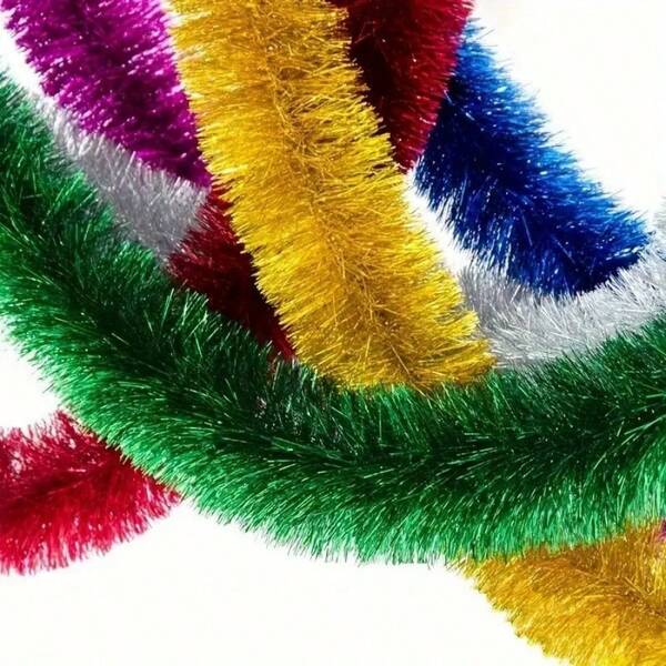 10pcs Christmas Tinsel Garland, Bar, School, Party Atmosphere Decor, Christmas Tree Decoration, Suitable For Birthday, Wedding, Holiday And Christmas Decoration, Birthday Party Decor | Shiny Tassels | Durable Plastic Tassels, Birthday Party Decor Home Decor Christmas Decorations Room Decor Winter