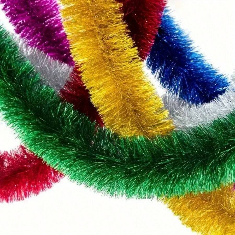 10pcs Christmas Tinsel Garland, Bar, School, Party Atmosphere Decor, Christmas Tree Decoration, Suitable For Birthday, Wedding, Holiday And Christmas Decoration, Birthday Party Decor | Shiny Tassels | Durable Plastic Tassels, Birthday Party Decor Home Decor Christmas Decorations Room Decor Winter