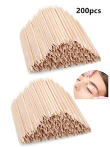 100支迷你指甲锉，200支指甲抛光块，木制角质层推，眉蜡棒，蜡涂抹棒，木制蜡刮刀，小木棒或木制工艺棒，橙木指甲棒 - 彩色 - 查看 2