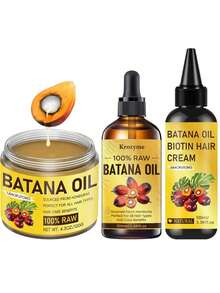 三件套：香蕉油+生物素乳霜+护发油，蕴含生物素和胶原蛋白精华，专业级防断裂和分叉修复，搭配使用效果更佳，可使头发更长、更浓密、更丰盈，适合所有发质和人群。 - 彩色 - 查看 13