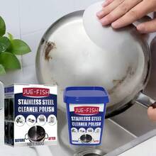 JUE FISH 爵鱼不锈钢清洁膏，厨房除油清洁剂，适用于锅碗瓢盆、炉灶台面和除锈 - 彩色 - 查看 10
