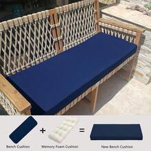 Outdoor/Indoor Bench Cushion Cover 42 X 16 X 4 Inch,Waterproof Swing Pads And Loveseat Bench Seat Cushion Cover, Durable Memory Foam Cushions Cover With Dirt Fade Resistant,Replacement Cover Only,Blue{"Size_name":"42x16x4-CoverOnly","Color_name":"Blue"} - 藍色的 - 查看 6