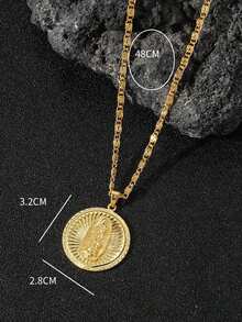 圓形條紋字母吊墜項鍊,適合男士佩戴