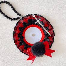 1 pieza Nuevo soporte de tarjeta de foto de encaje con colgante para mostrar insignias, viene con cadena colgante para adjuntar a la mochila. Accesorios de magia oscura hechos a mano para insignias de personajes de anime 2D, dibujos animados y juegos. Cabe tarjetas de fotos instantáneas de 3 pulgadas, adecuado para mercancía de fans, decoración otaku - A - Ver 4