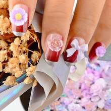 300pcs Nail Art Charms Kit,Over 100pcs Mixshape Resin Gems And 100 Pcs Mixed Flatback Nail Rhinestones Pearls With Over 100pcs Sequins For Women's Manicure Making(Purple){"Color_name":"100pcs-Purple"} - 100個-紫色 - 查看 7