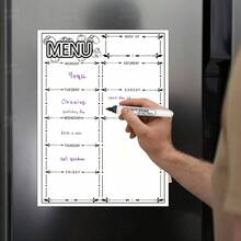 Magnetic Dry Erase Whiteboard Fridge, Weekly Meal Planner Whiteboard Kitchen Refrigerator, 16inchx 12inch - With 4 Markers And Eraser