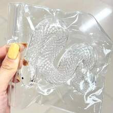 Transparent Realistic Scale Snake Squeeze Toy, Long Curled Twisted Transparent Realistic Snake Toy, Stretchable And Squeezable Realistic Toy, Funny Prank Toy Halloween//Party, Style/Birthday, 2025 Zodiac