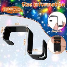 50 Pcs Gutter Clips Hanging Outdoor Lights Aluminum Gutter Hooks Weatherproof String Hangers Holiday Halloween Xmas Decoration Silver