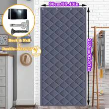 1 pezzo Tenda isolante termica per porta, copertura per veranda invernale, antivento e calda, protezione dal freddo e dal calore, in tessuto Oxford, fibra di cotone spessa, tappeto divisorio per porta singola, adatto per inverno freddo, soggiorno, garage, camera da letto, grigio, marrone, 90*210CM, 100*210CM