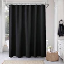 Waffle Weave Shower Curtain - White Cotton Fabric Texture Heavyweight Shower Curtain For Bathroom,Washable,72Wx72Lhalloween - màu đen - Xem 9