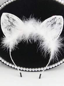 1 件、2 件或 3 件焦糖色、黑色、白色和红色可爱毛绒猫耳朵发带、头饰、发夹、猫耳朵发带、洛丽塔风格 - 咖啡 - 查看 6