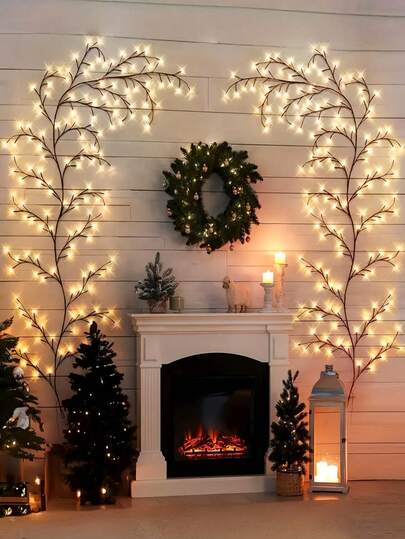 1pc LED Indoor Rattan Light String, Flexible DIY Glowing LED Branch Decor, 8 Lighting Modes, USB Powered, Suitable For Wedding, Living Room, Bedroom, Bookstore, Garden, Party, Cafe, Christmas, Halloween, Thanksgiving And Other Festive Decoration, Adds Aesthetic Charm To Space!