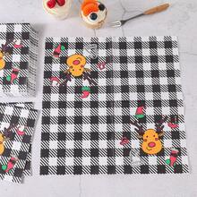 Black & White Santa Claus Pattern Disposable Tableware Set, 7/9 Inch Disposable Christmas Party Paper Plates, Disposable Paper Cups, Plates, Napkins, Suitable For 10/24 Guests, Suitable For Holiday Celebrations, Christmas Decorations, Especially Suitable For Christmas Events And Party Supplies.